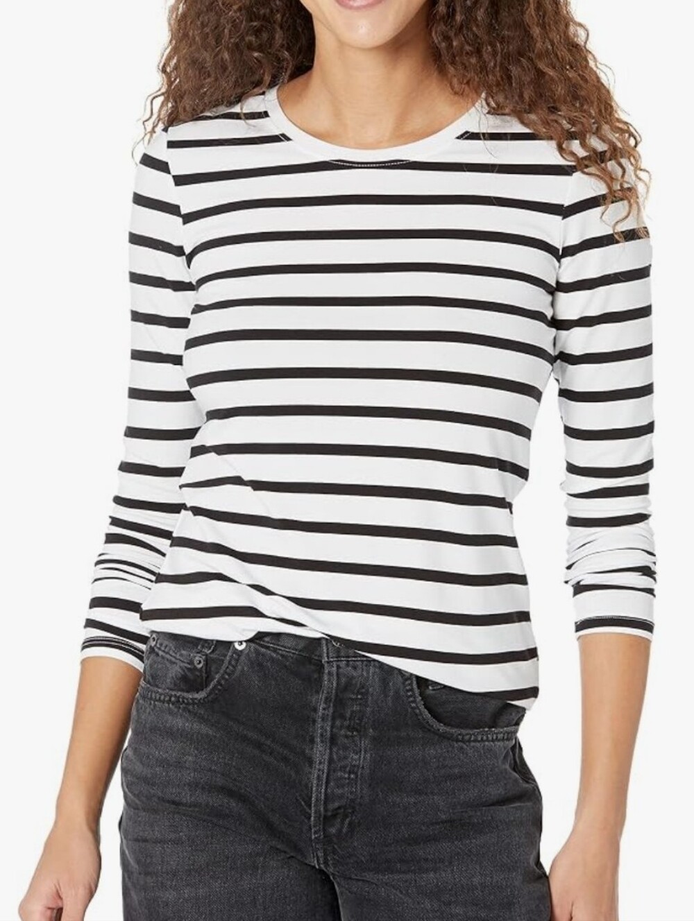 Black & White Striped Long Sleeve Tee